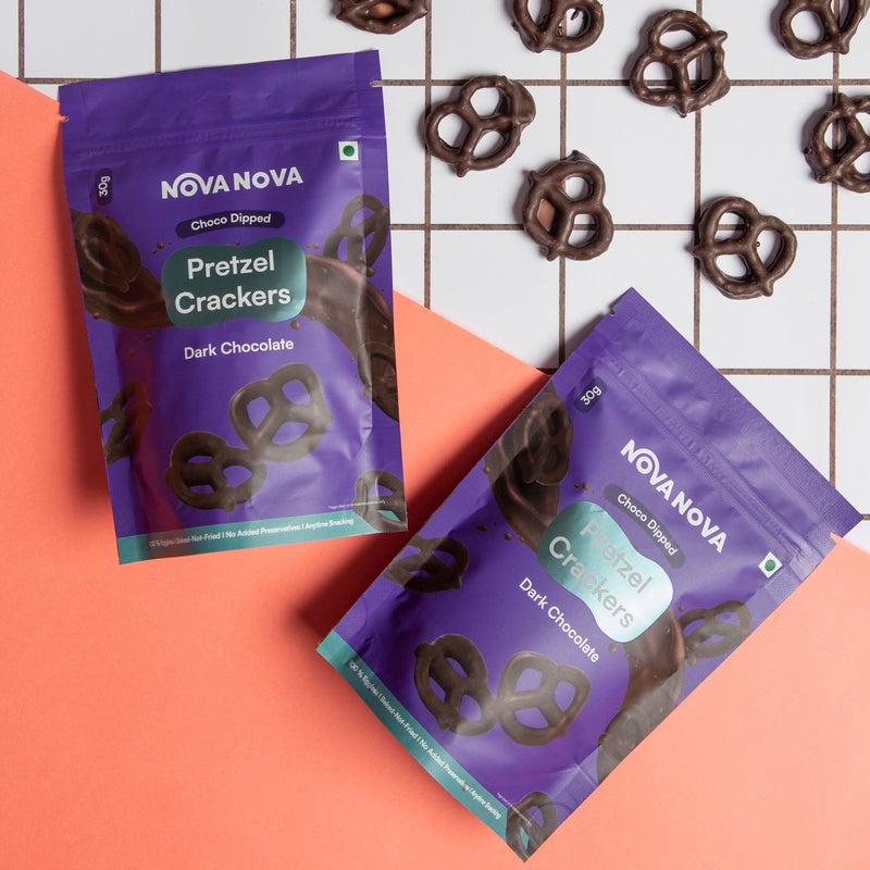 Choco Dipped Pretzel Crackers - Dark Chocolate