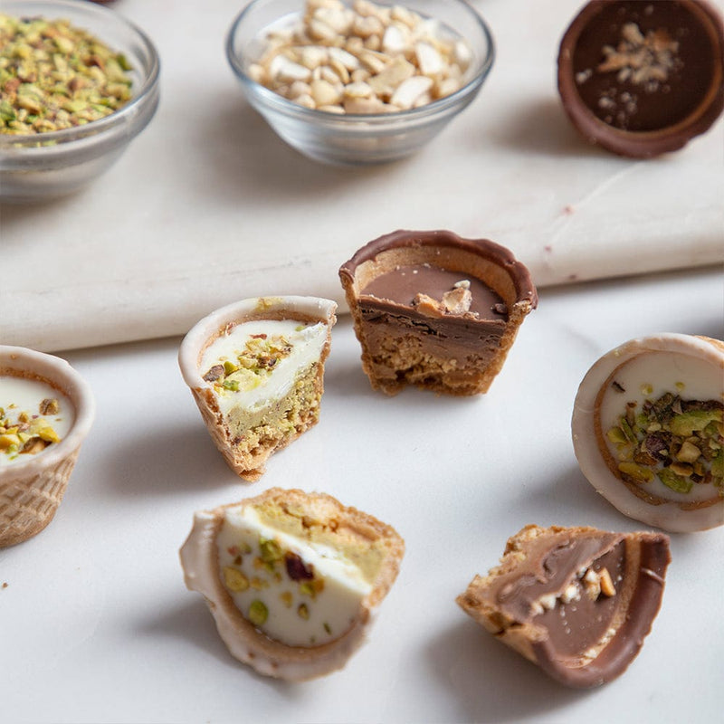 Crispy Cups - Pistachio & Cashew Praline