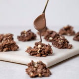 Waffle Clusters - Classic Chocolate with Peanut Butter Drizzle