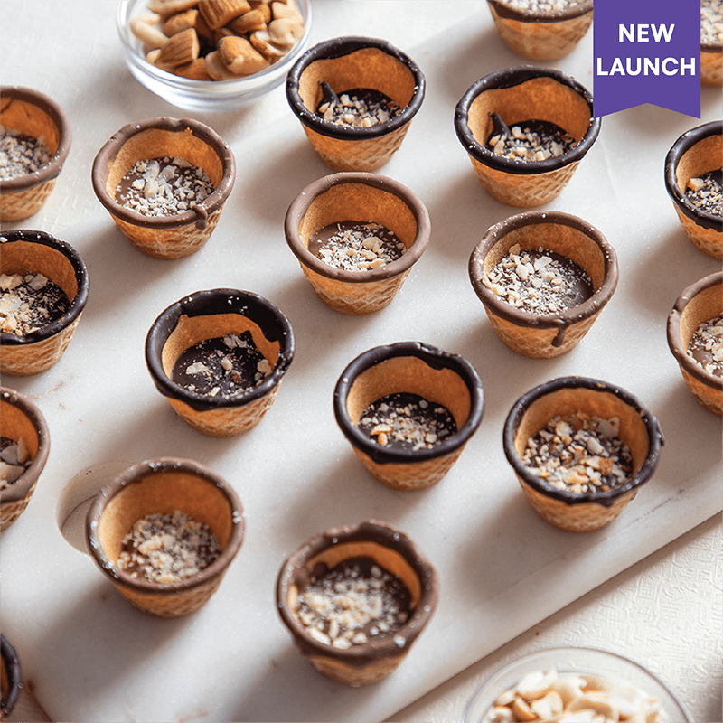 Crispy Cups - Almond & Peanut Praline
